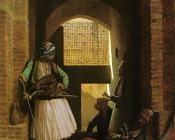让莱昂杰罗姆 - Arnauts of Cairo at the Gate of Bab-el-Nasr